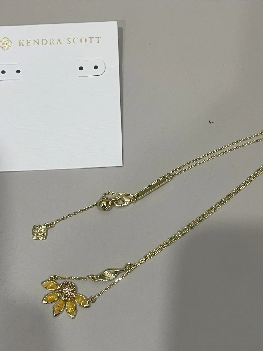 Kendra Scott Gold-Tone Necklace with Yellow Floral Pendant